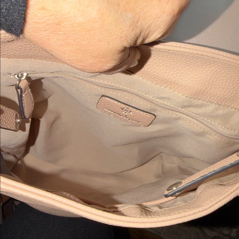 Nanette Lepore pebbled vegan leather backpack in a light pink or beige color. - Picture 8 of 9